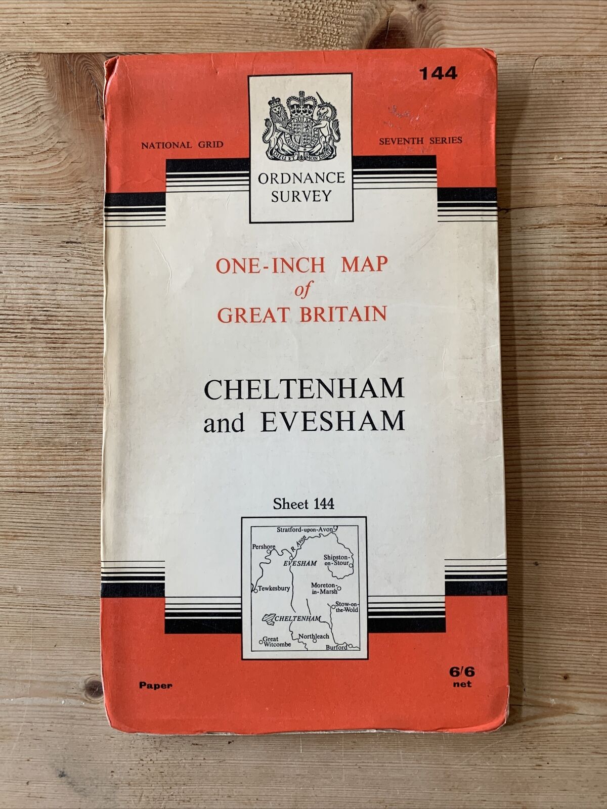 Cheltenham & Evesham 1953 Edition 1962 Print Ordnance Survey One Inch Map No 144