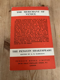 PENGUIN SHAKESPEARE No B8 1937 The Merchant Of Venice