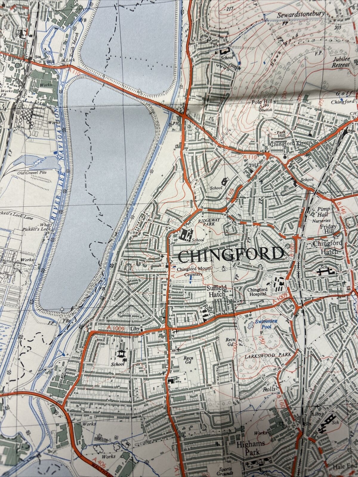 ENFIELD CHINGFORD Ordnance Survey Map 1960 2 & Half Inch Sheet TQ39 1:25,000