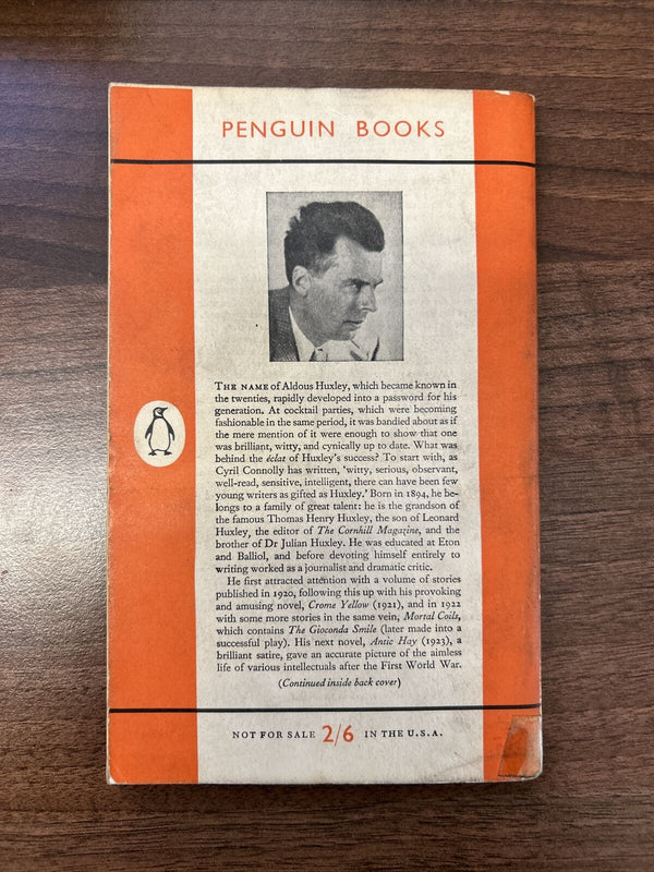 MORTAL COILS Five Stories, Aldous Huxley Penguin book 1955 No 1051