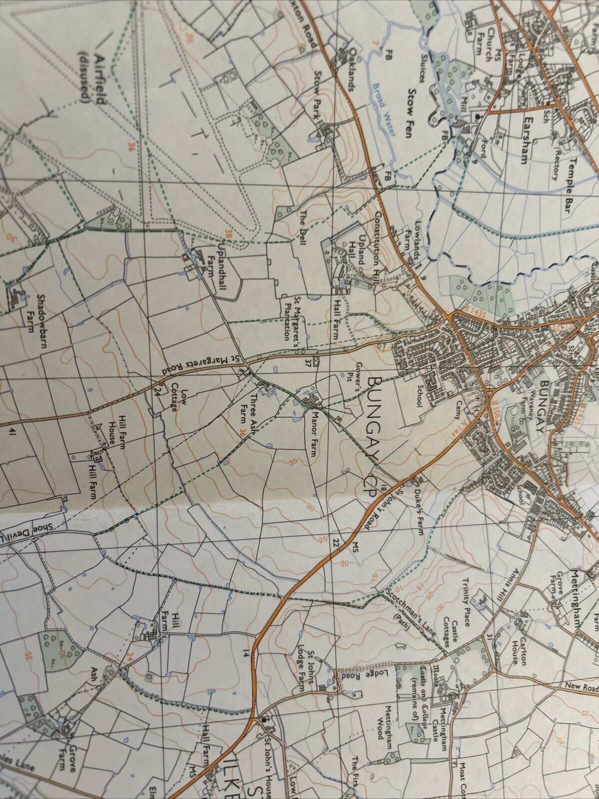 BUNGAY & HARLESTON Ordnance Survey Pathfinder 945 Sheet TM 28/38 1987 Redenhall