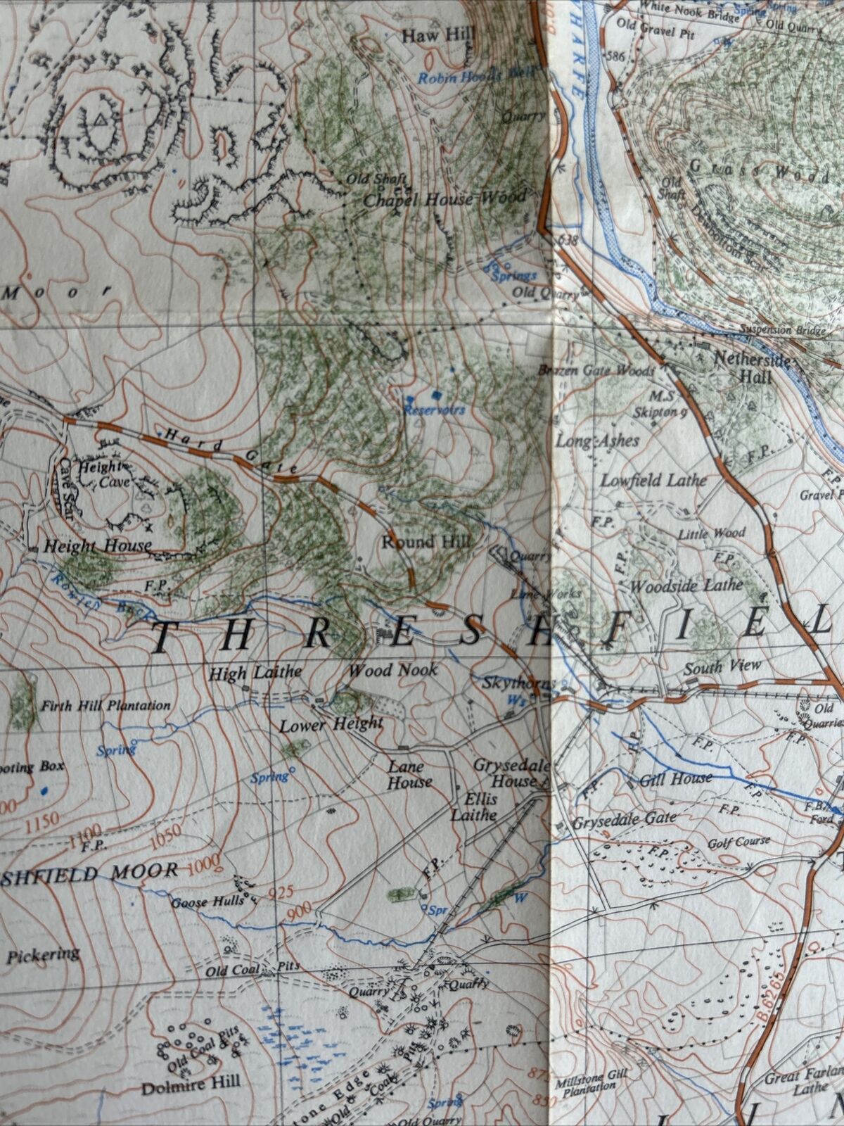 THRESHFIELD Ordnance Survey Sheet 34/96 1:25000 1950 Kilnsey Malham