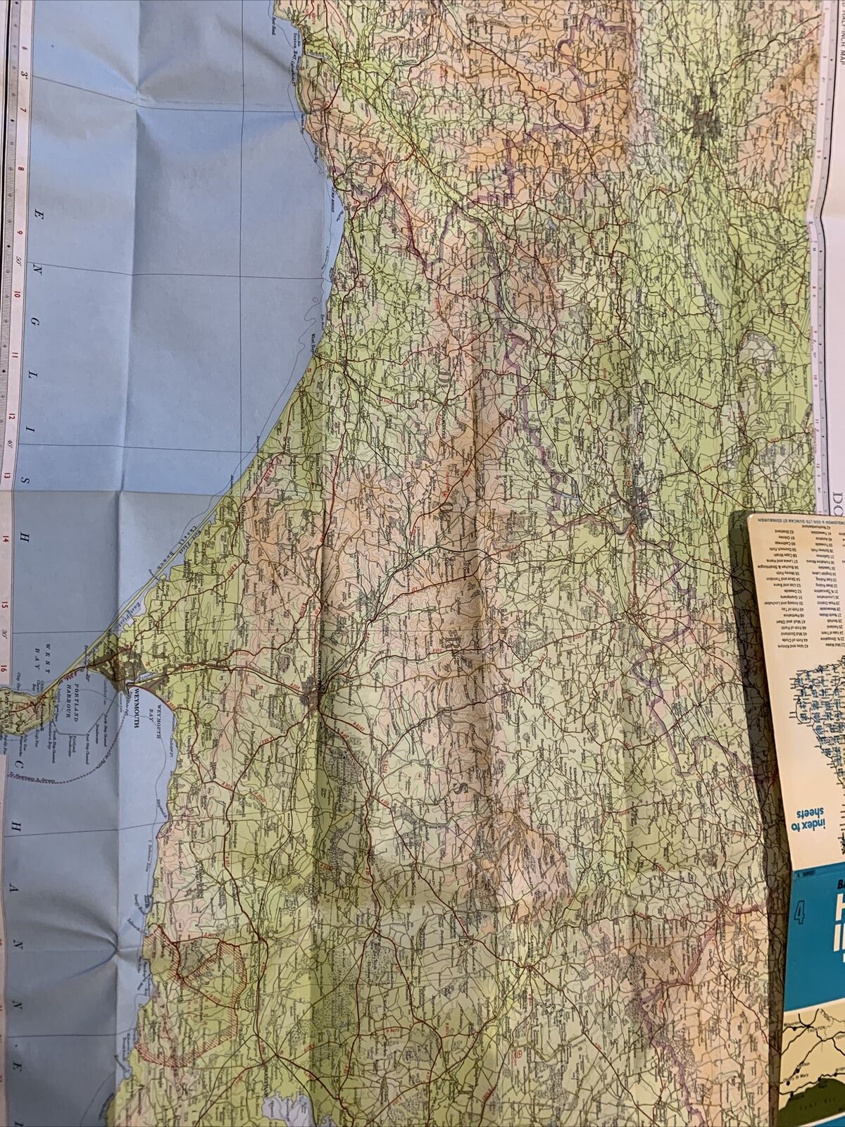 Bartholomew Half Inch Map No 4 Dorset 1971 Weymouth Poole Taunton