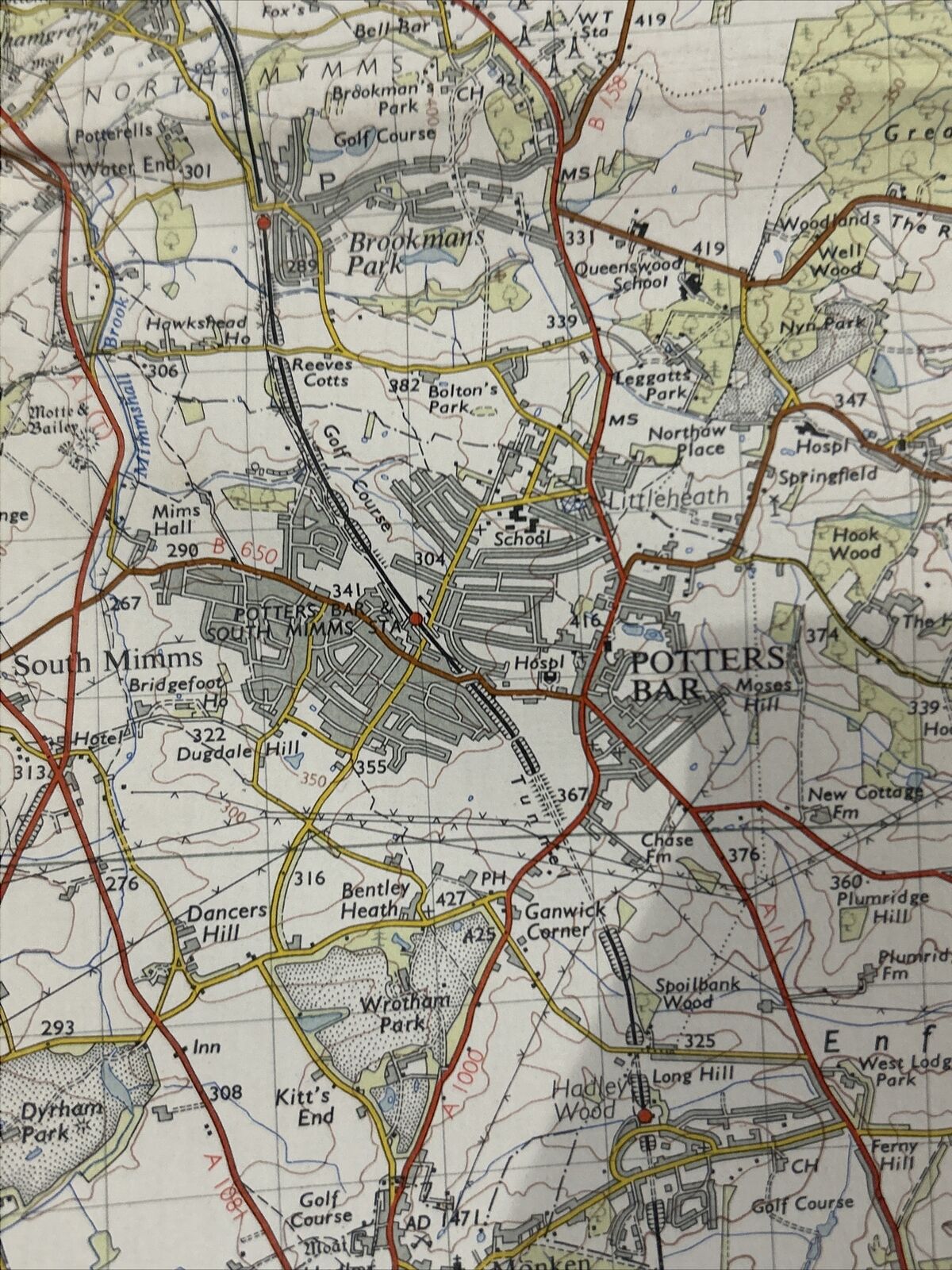 LONDON North West Ordnance Survey Seventh Series CLOTH One inch 1957 Sheet 160