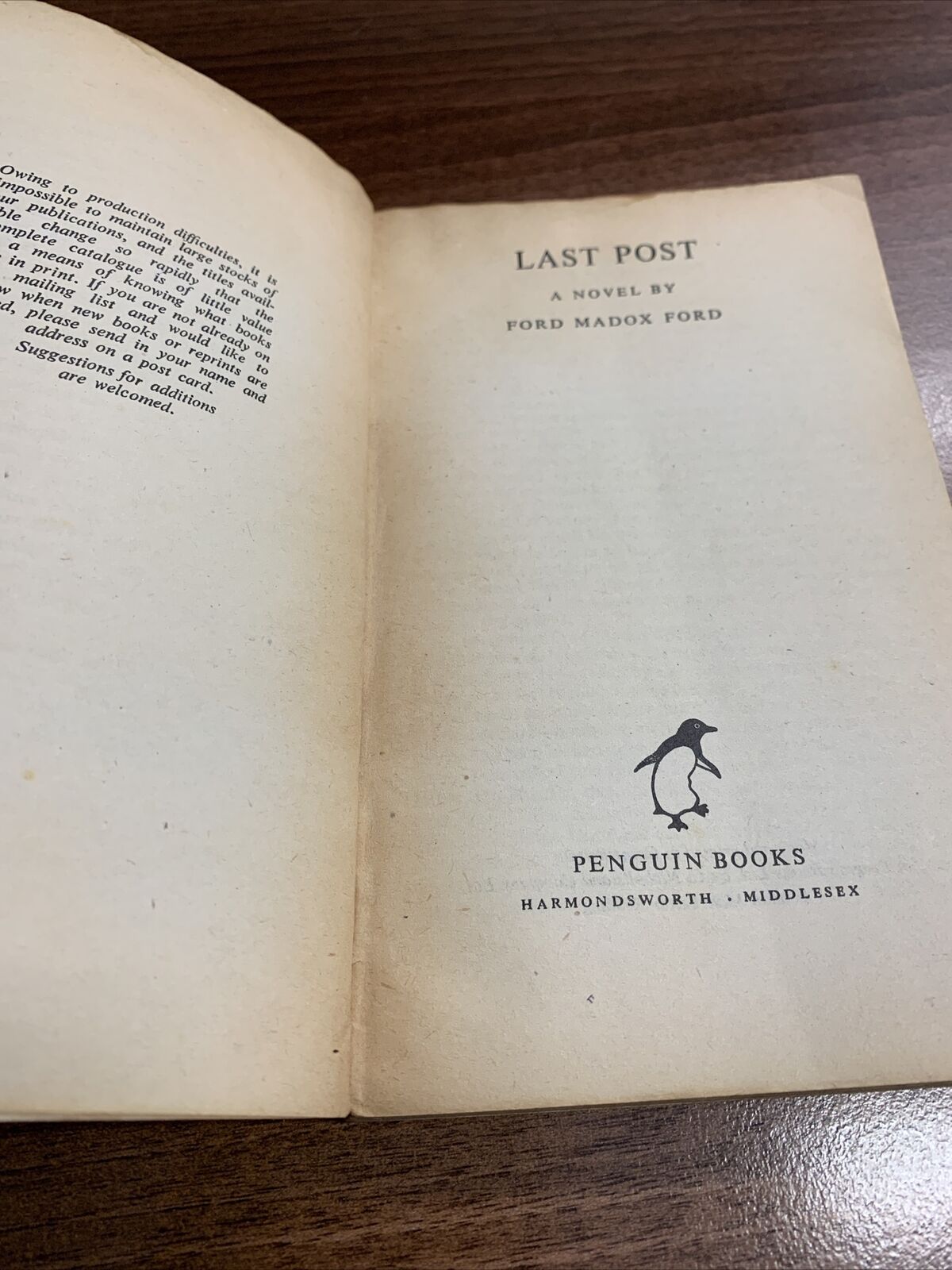 Last Post - Ford Maddox Ford - Penguin Books 1948 No 641