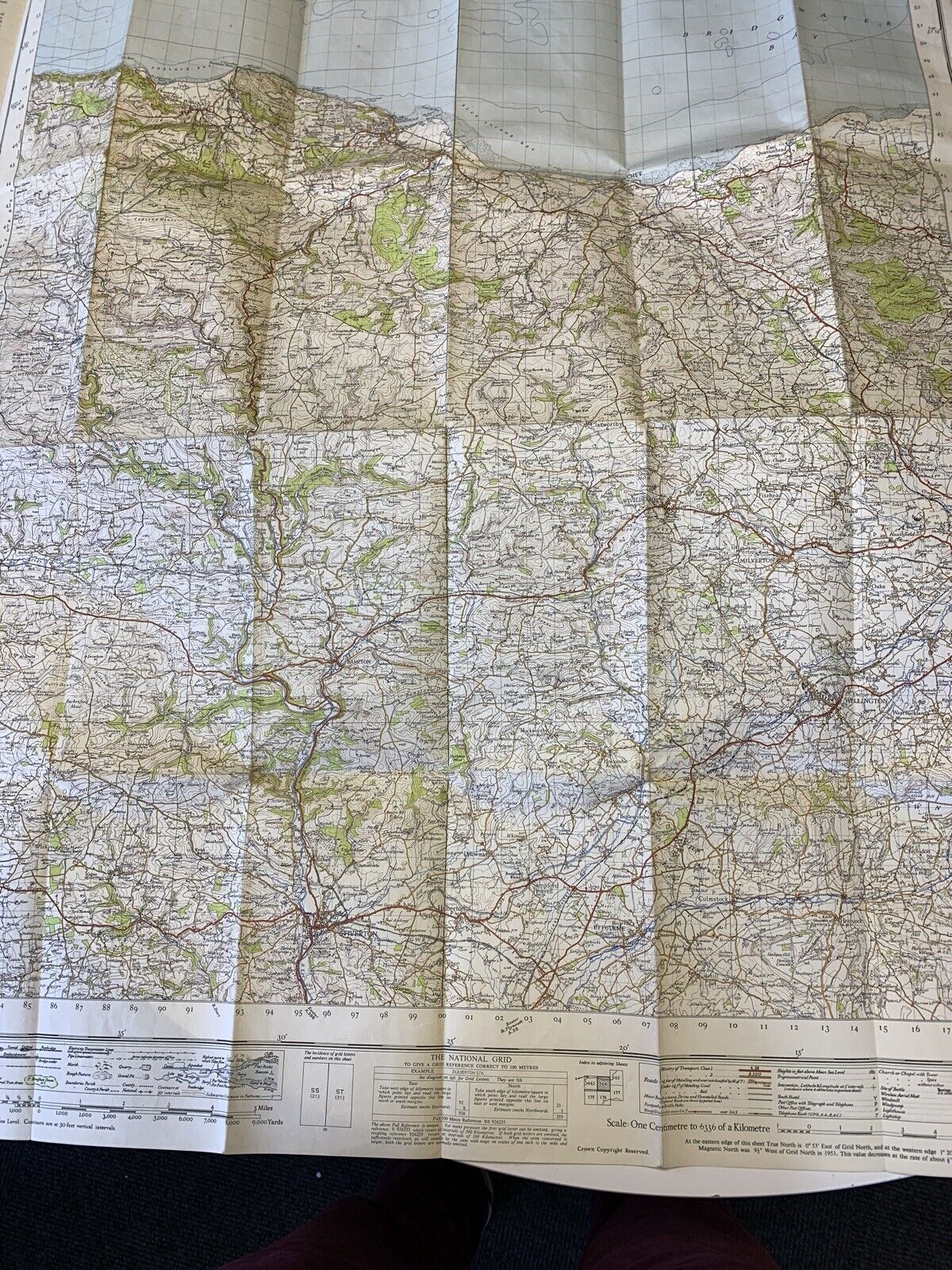 Minehead Tiverton Devon - 1946 Ordnance Survey One Inch Sheet 164