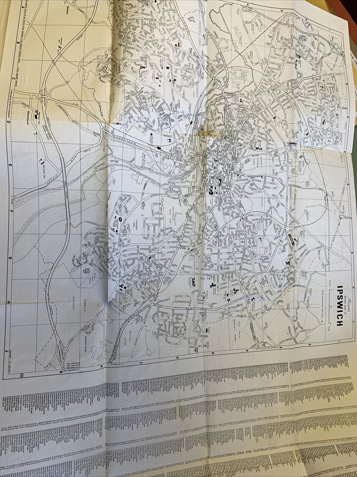 Ipswich - Barnetts Map Street Plan Circa 1980 