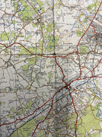 ALDERSHOT Ordnance Survey Cloth One Inch Map 1940 Sixth Edition Sheet 169