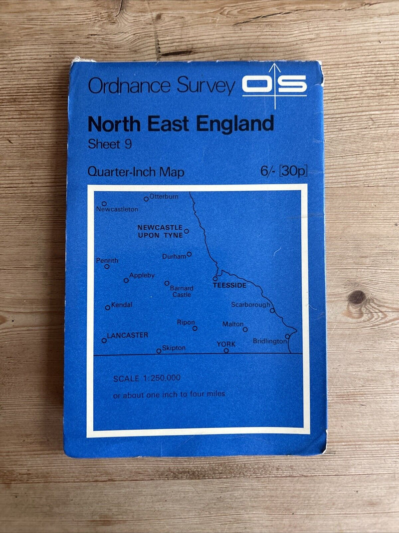 NORTH EAST ENGLAND Ordnance Survey Map Quarter Inch Sheet 9 1970 Northallerton