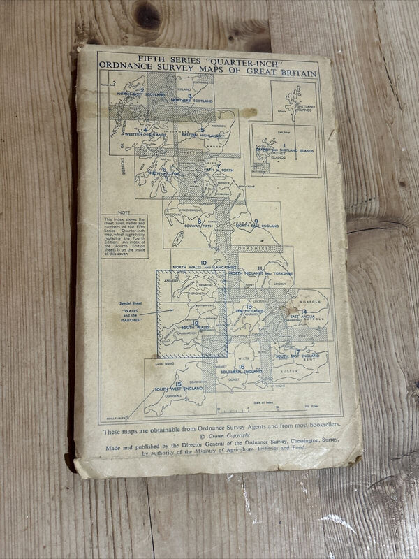 EASTERN HIGHLANDS 1962 CLOTH Ordnance Survey Quarter Inch Map Sheet 5 Ballater