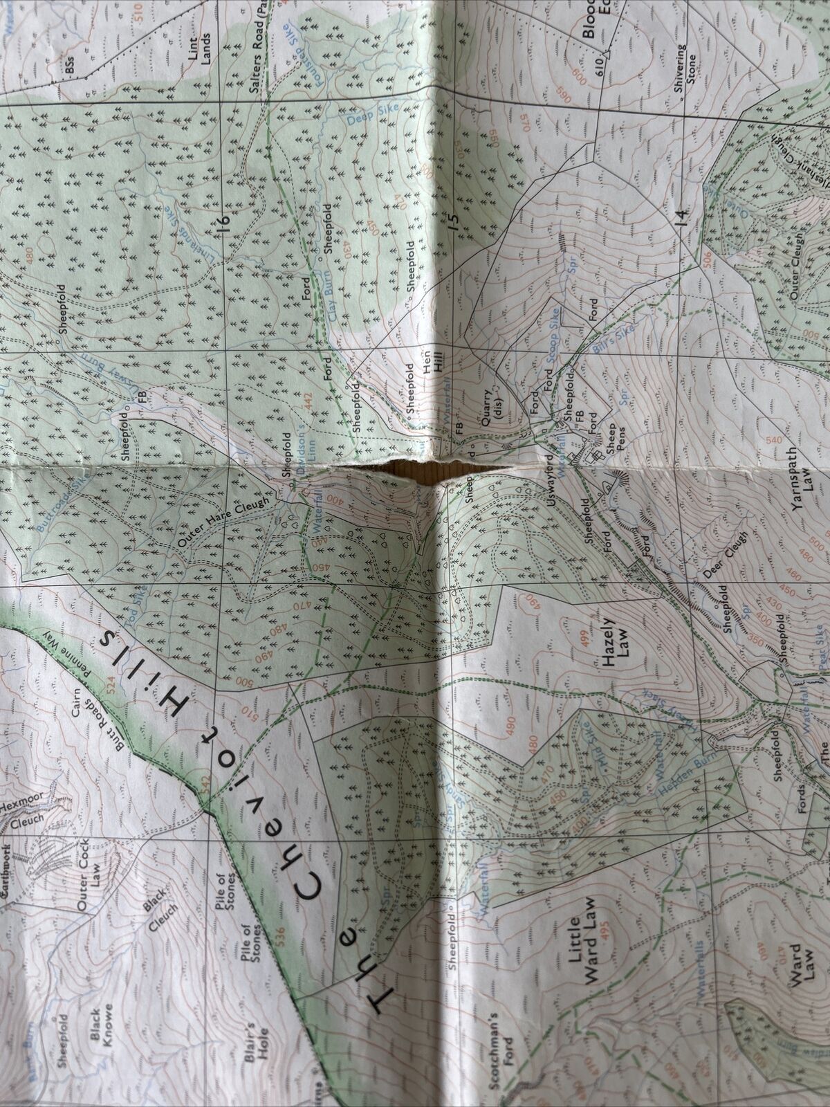 THE CHEVIOT HILLS Central Pathfinder 487 Ordnance Survey NT81/91 1:25,000 1986