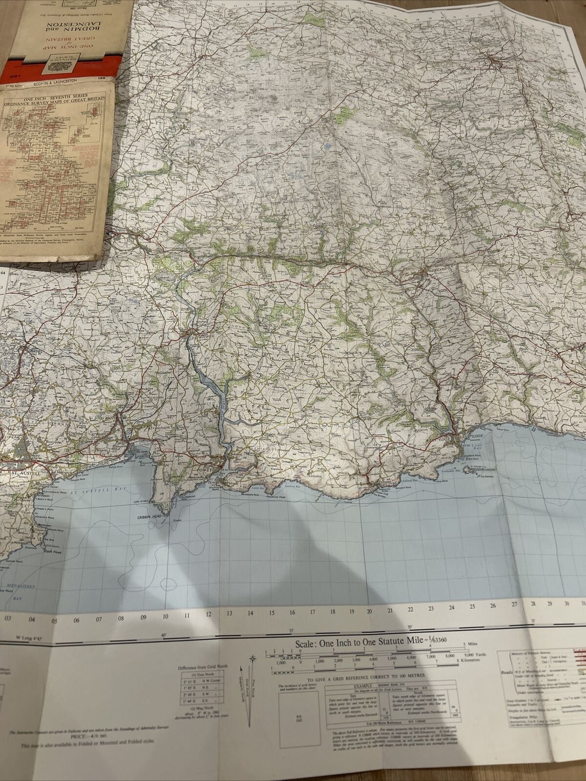 BODMIN & LAUNCESTON Ordnance Survey Seventh Series Paper One inch 1961 Sheet 186