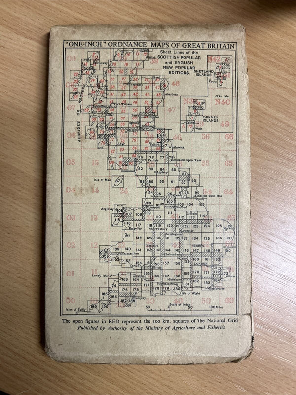 FROME Ordnance Survey Cloth One Inch Map 1947 Sixth Edition Sheet 166 Wincanton