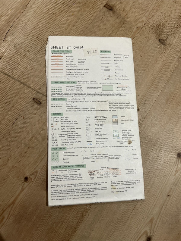 WATCHET Pathfinder Ordnance Survey ST04/14 1:25000 1982 Williton Golsoncott