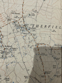 BUCKLAND Ordnance Survey CLOTH Sheet 52/33 1:25000 1948 BARKWAY Sandon