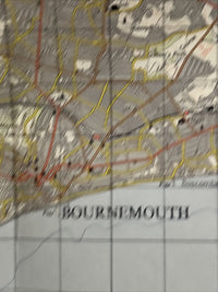 BOURNEMOUTH is Ordnance Survey Seventh Series CLOTH One Inch Map Sheet 179 1960