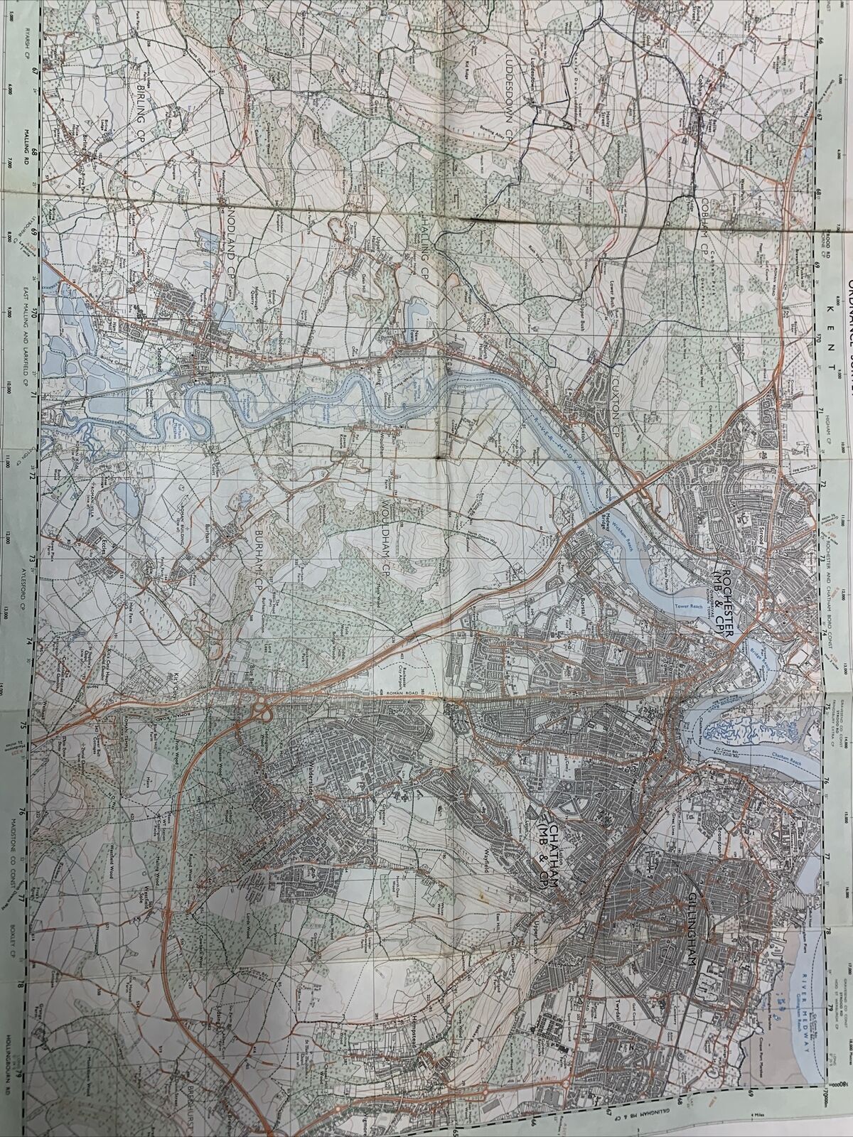 CHATHAM & MEOPHAM Pathfinder Ordnance Survey Sheet No 1193 1:25000 1972 Medway