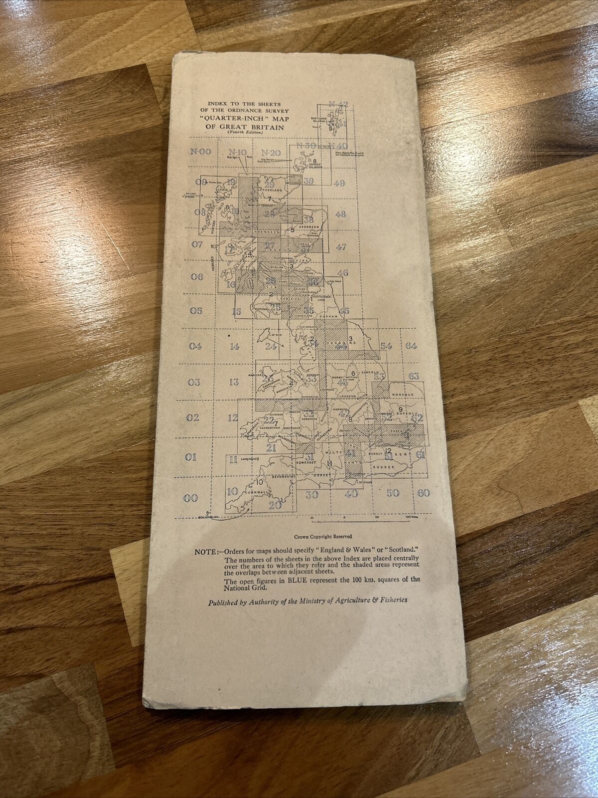 NORTH MIDLANDS LINCS 1946 Ordnance Survey CLOTH Sheet 6 Quarter Inch Map