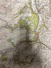 SNOWDON Ordnance Survey Cloth One Inch Map 1947 Sixth Edition Sheet 107 Conway