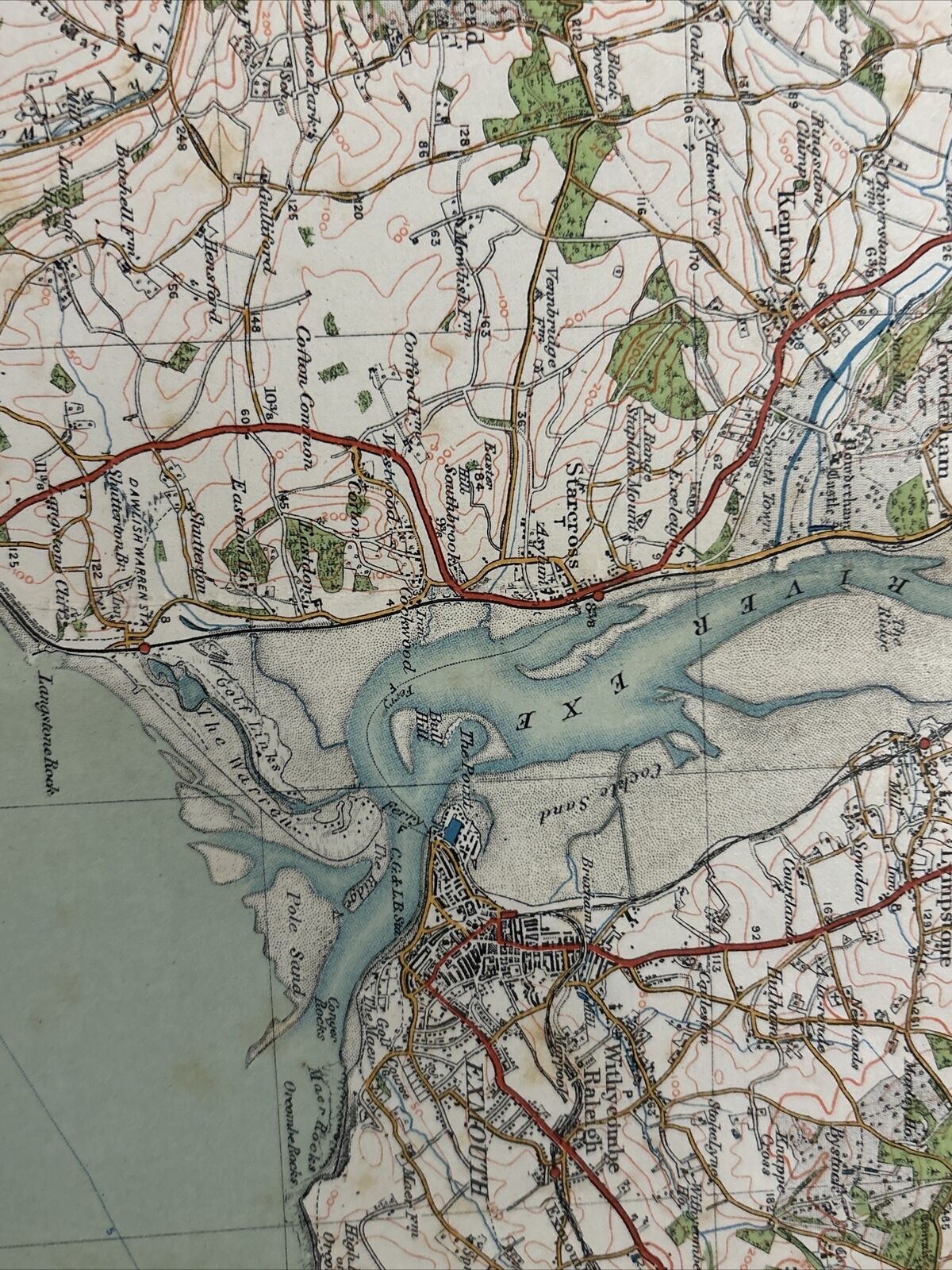 DARTMOOR & EXETER No 138 Ordnance Survey Popular One Inch Cloth Map 1919