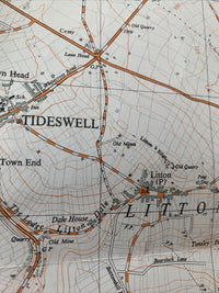 TIDESWELL Ordnance Survey Sheet SK17 Map 1:25,000 First Series 1961 Revisions