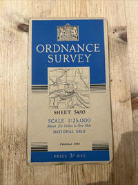 COTTINGHAM Hull Ordnance Survey CLOTH Sheet 54/03 1:25000 1946 National Grid