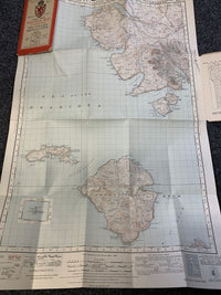 THE CUILLINS RHUM & CANNA Cloth Ordnance Survey 1 Inch map Scotland No 34 1947