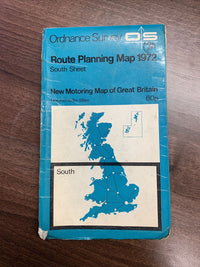 1972 Ordnance Survey Route Planning Map - South Sheet Ten Miles To Inch Tatty