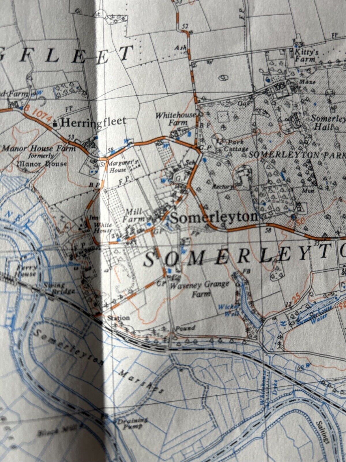 BECCLES North Ordnance Survey First Series Sheet TM49 1:25,000 1956 Wheatacre