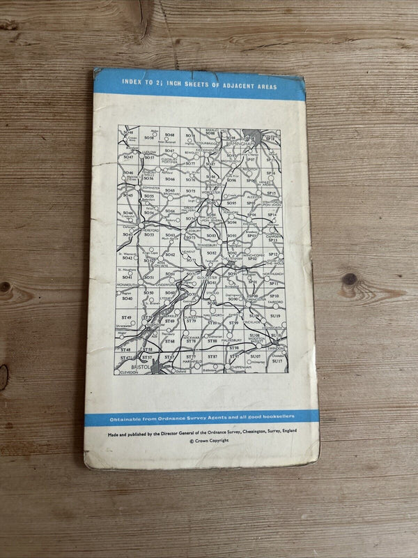 CHELTENHAM Ordnance Survey Sheet SO92 Two & Half Inch MAP 1952 Bishops Cleeve