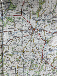 BARNSTAPLE Ordnance Survey Seventh Series Cloth One inch 1967 Sheet 163 Brayford