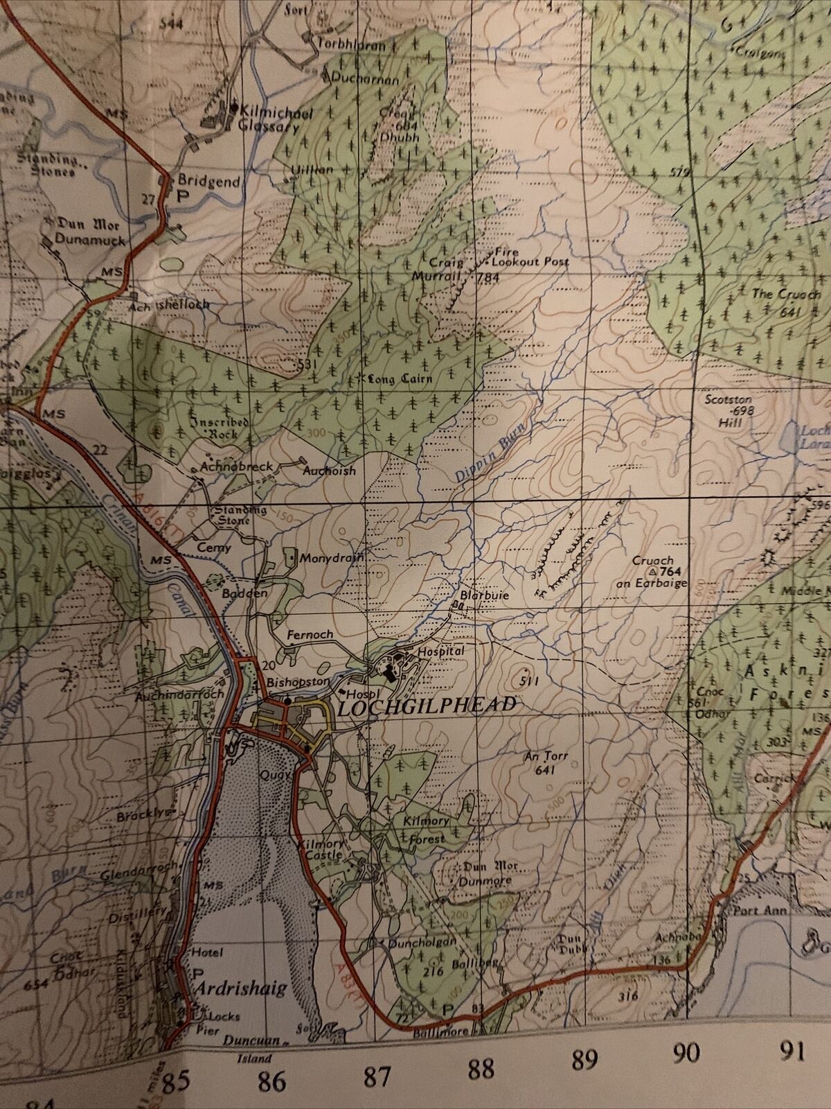 LOCH AWE Scotland- Ordnance Survey One Inch Map 1962 Revision LUING SHUNA