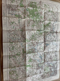 WINDSOR Ordnance Survey Paper One Inch Map 1920 Sheet 114 Contoured Woking Epsom