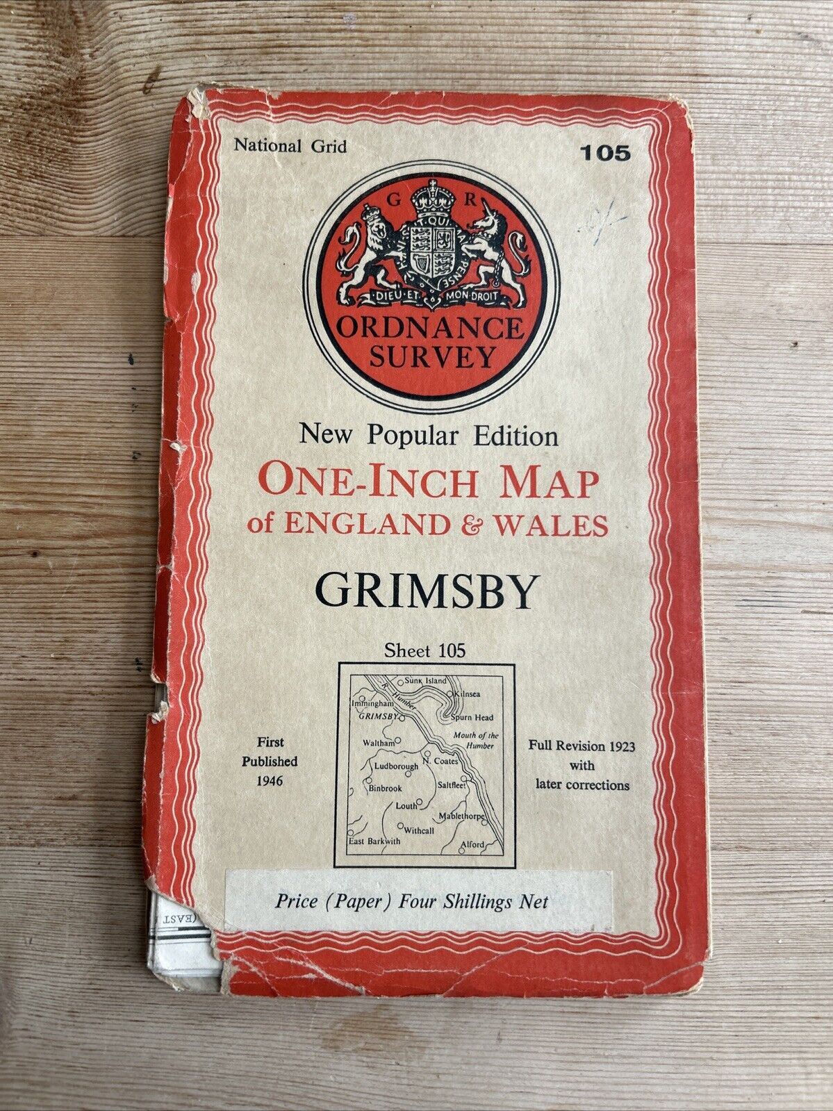 GRIMSBY Ordnance Survey Paper Map 1946 Sixth Series Sheet 105 Mablethorpe Louth