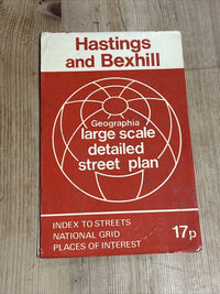 HASTINGS & BEXHILL - Geographia  Map Circa 1980s