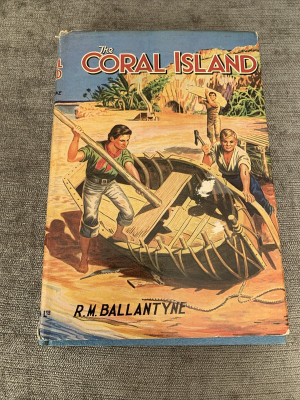 The CORAL ISLAND - RM Ballantyne - Dean & Sons Hardback 1960s Dust Jacket