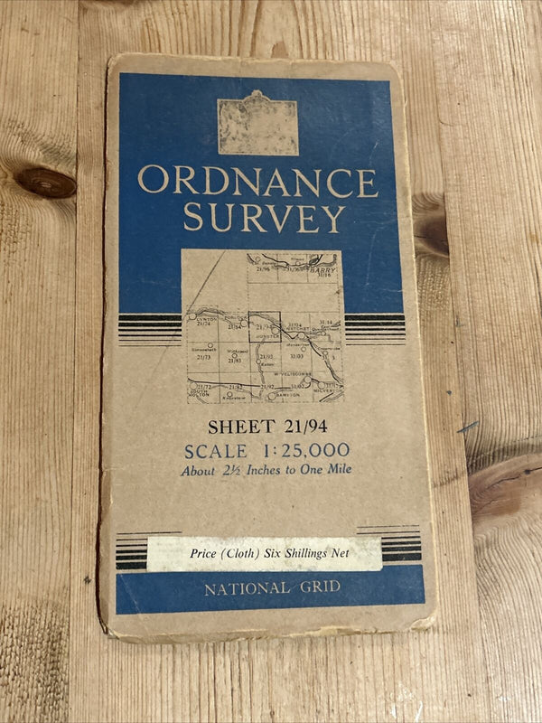 MINEHEAD Dunster Timberscombe - Ordnance Survey CLOTH Sheet 43/07 1:25000 1949