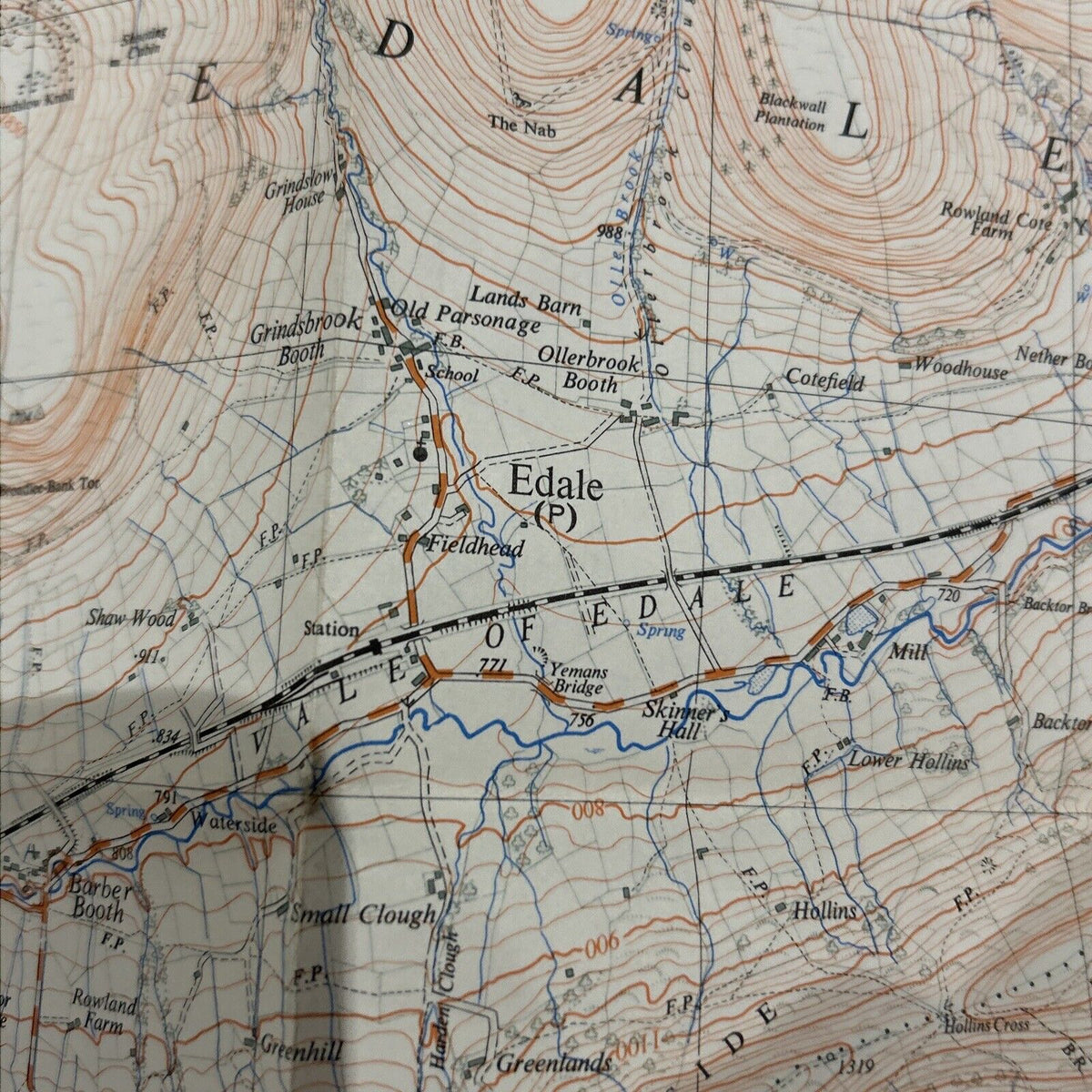 CASTLETON EDALE Ordnance Survey Sheet SK18 1:25000 1951 Hope Bradwell Derwent