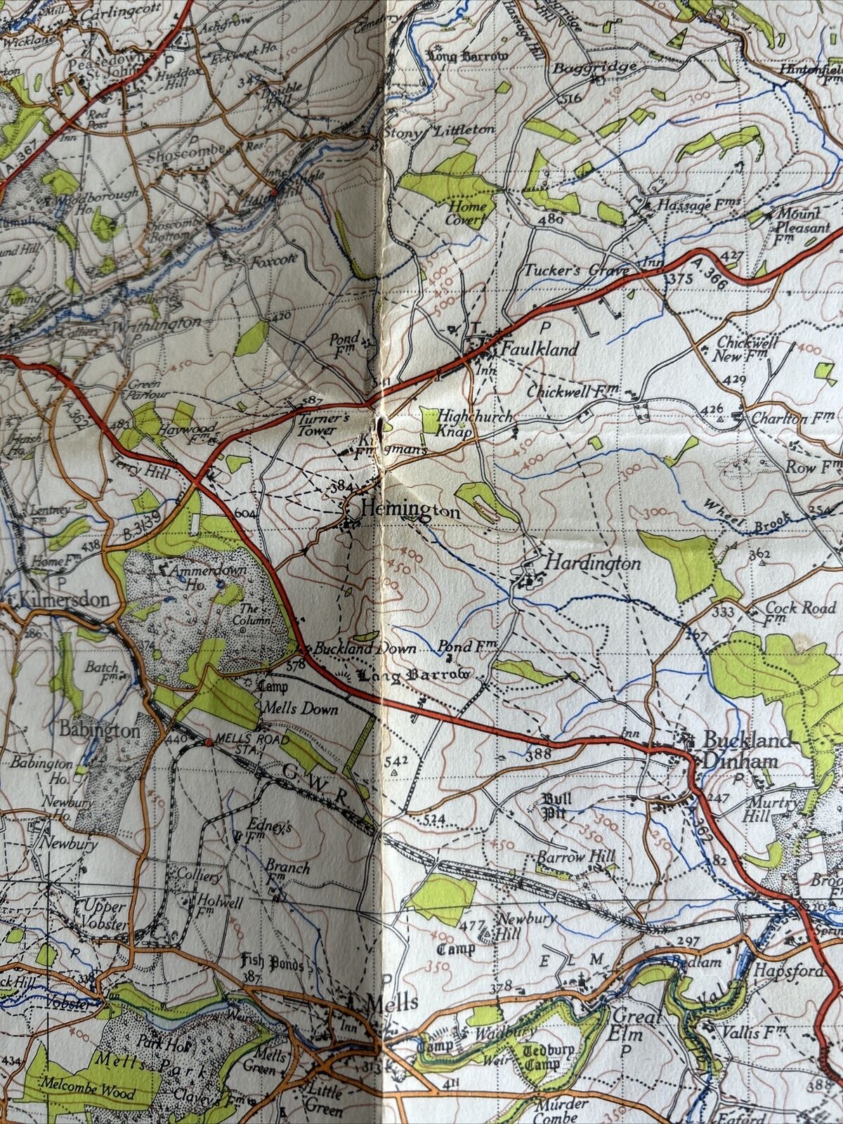 FROME No 166 1946 Sixth Series Paper Ordnance Survey One Inch Map Gillingham