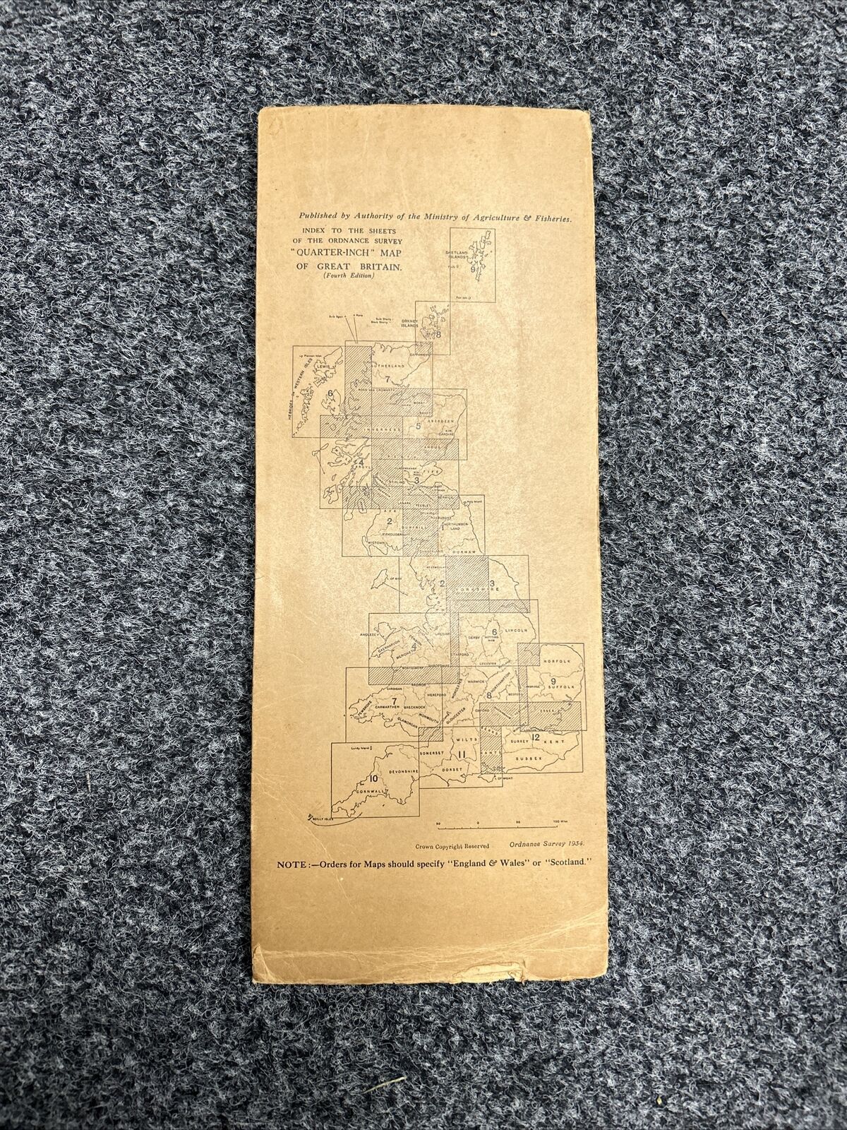 ENGLAND NORTH EAST Ordnance Survey CLOTH Sh 3 Quarter Inch Map 4th Ed 1935 York