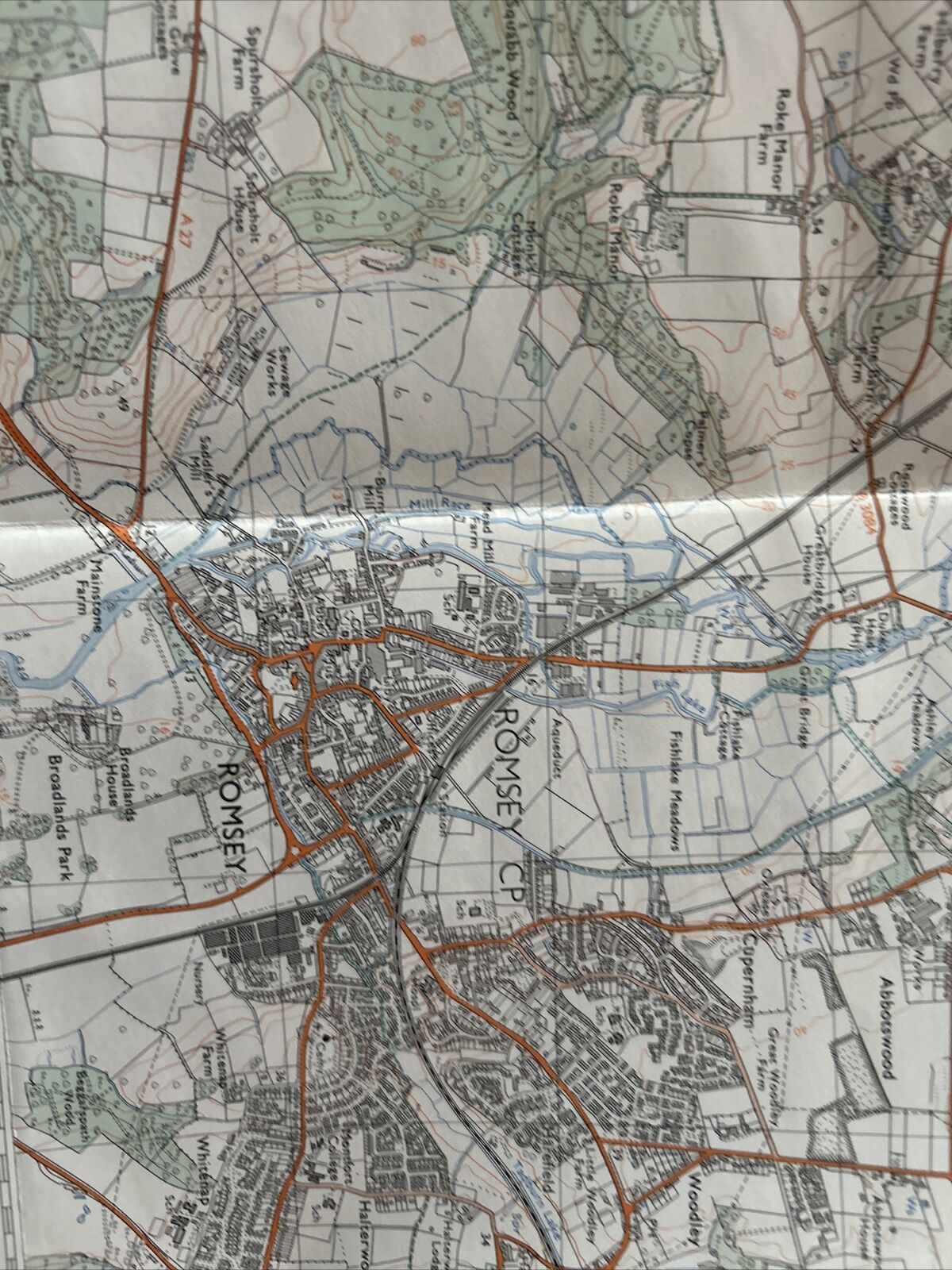 ROMSEY Ordnance Survey Second Series Map SU22/32 1977 Frenchmoor Awbridge