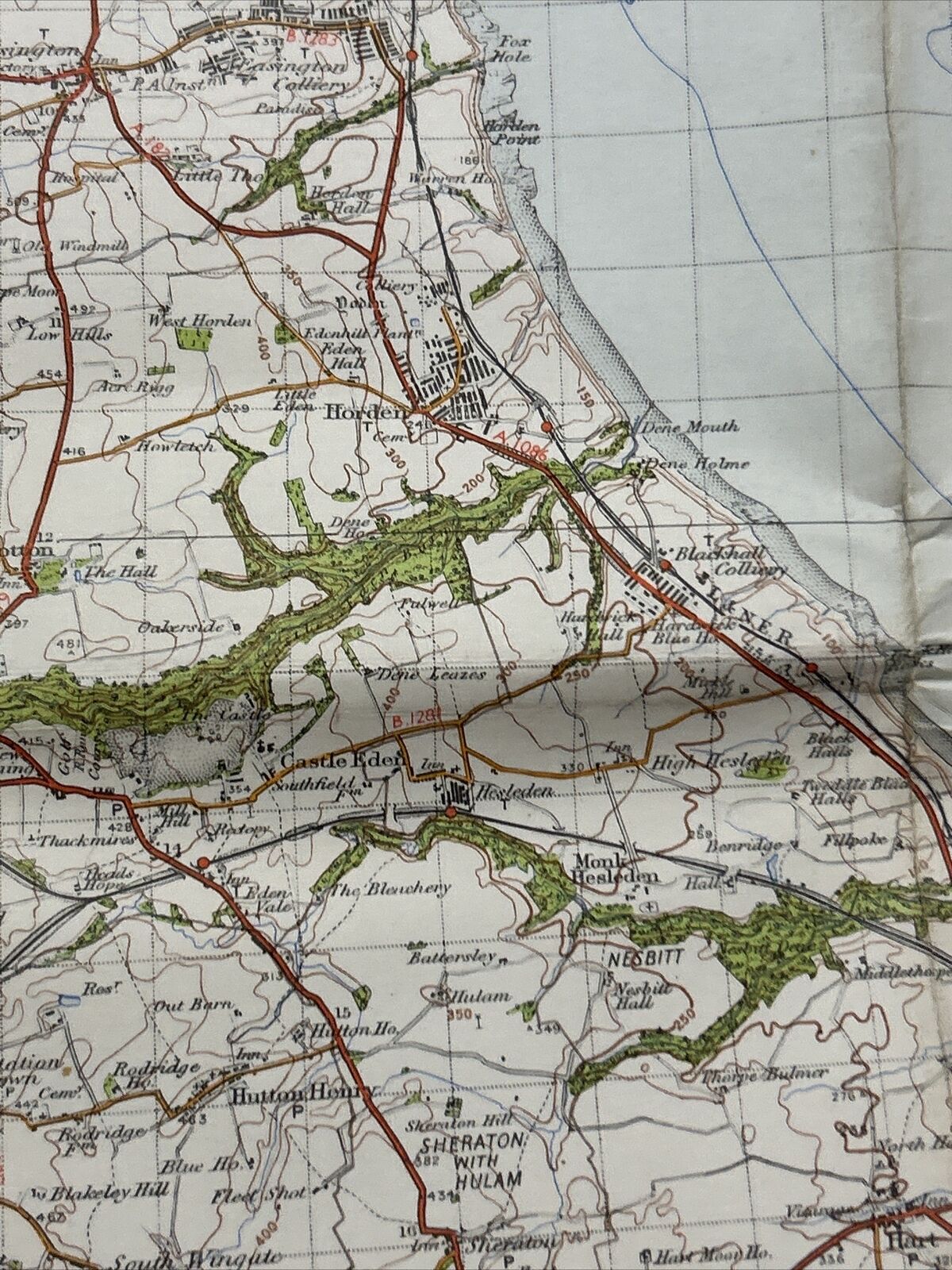 DURHAM Ordnance Survey CLOTH 6th Series 1947 Sheet 85 One Inch Stockton Yarm