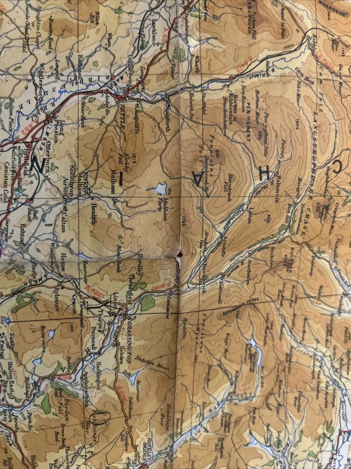 ENGLAND NORTH CENTRAL 1946 Ordnance Survey Paper Sheet 2 Quarter Inch Map