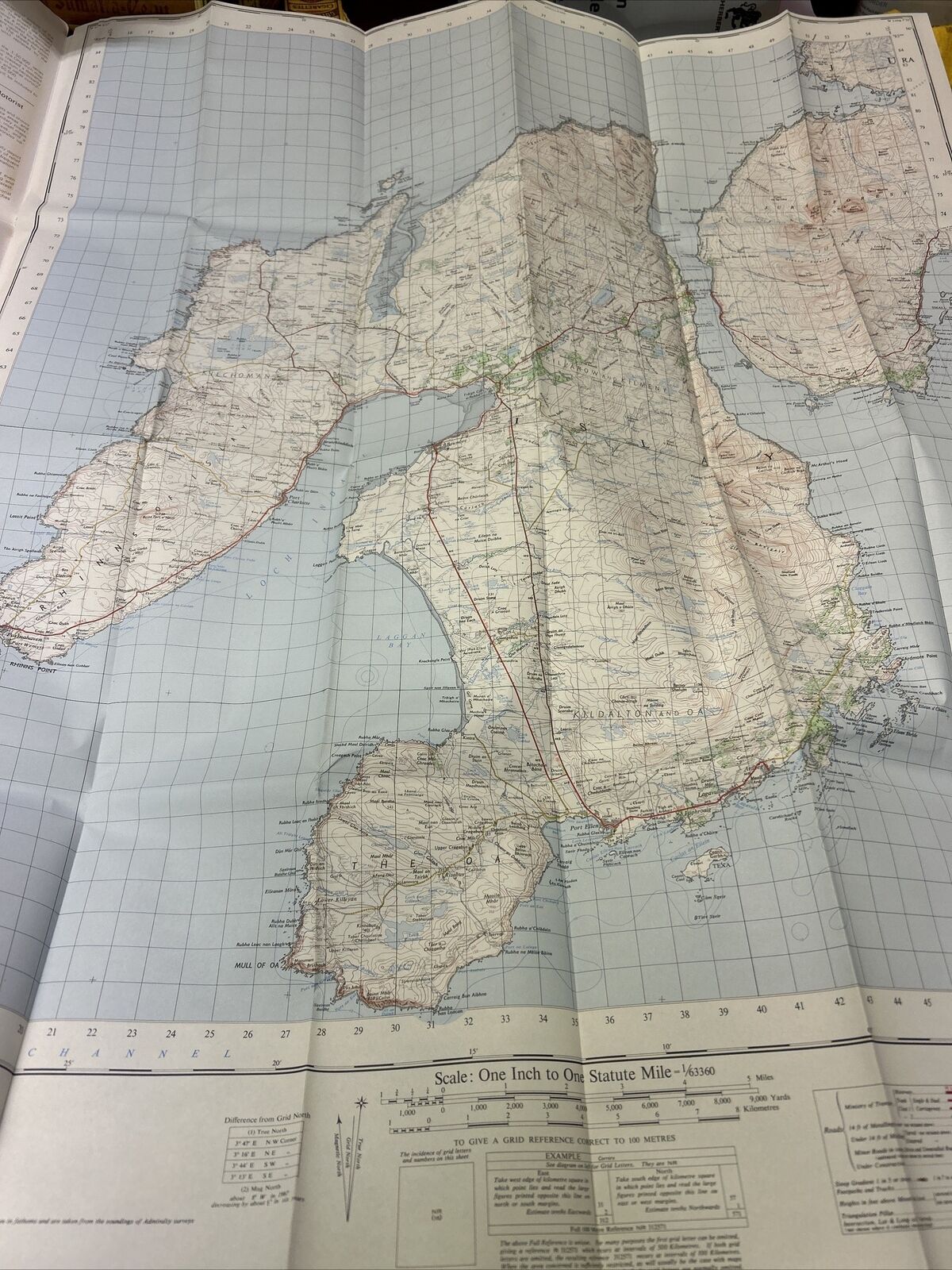 ISLAY Ordnance Survey One Inch Sheet 57 Good Condition 1955 / 67 Bridgend