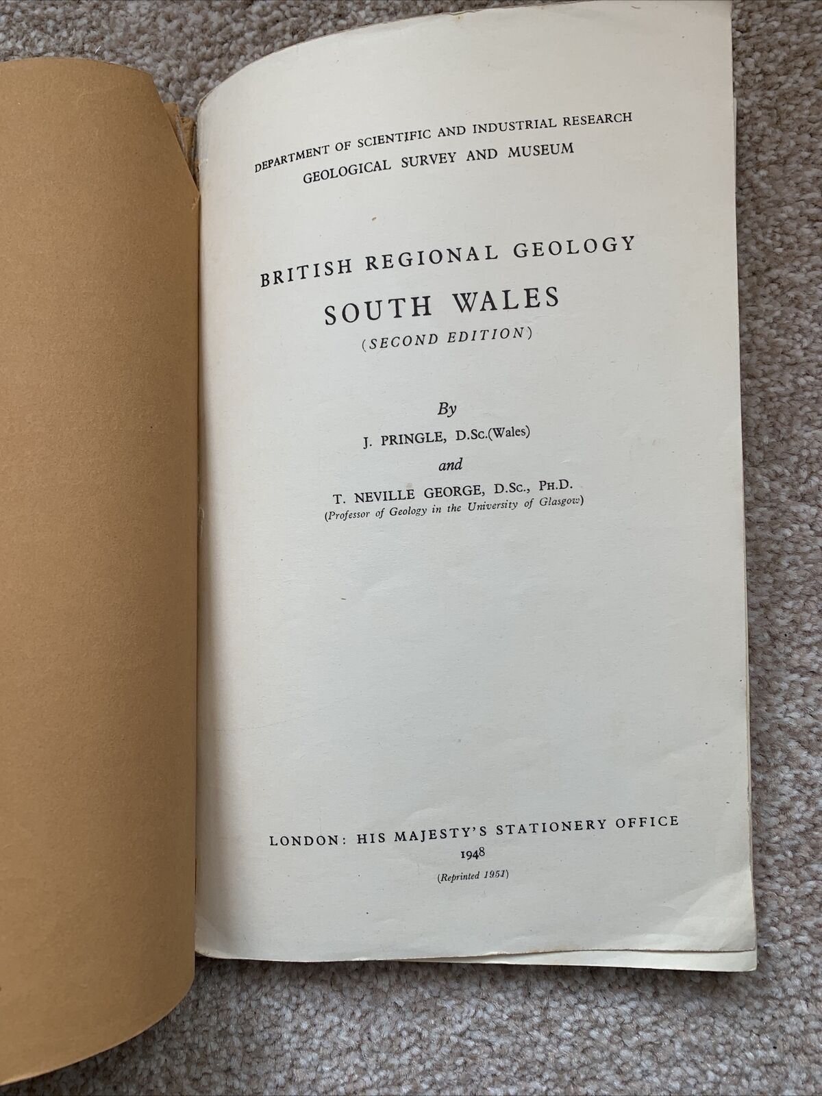 BRITISH REGIONAL GEOLOGY South Wales 1948 Maps Rock Photographs 