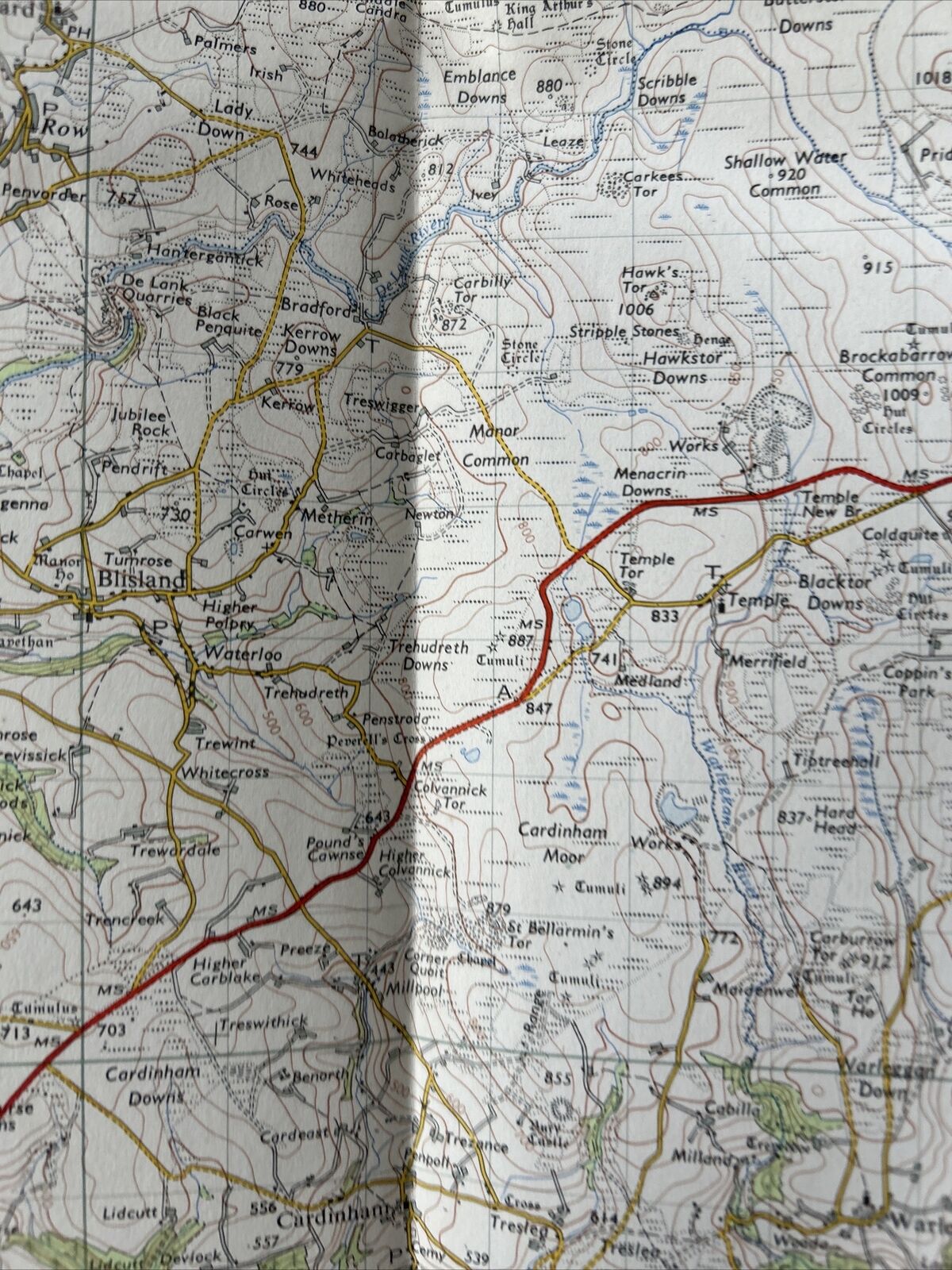 BODMIN & LAUNCESTON Ordnance Survey Seventh Series Paper One inch 1961 Sheet 186