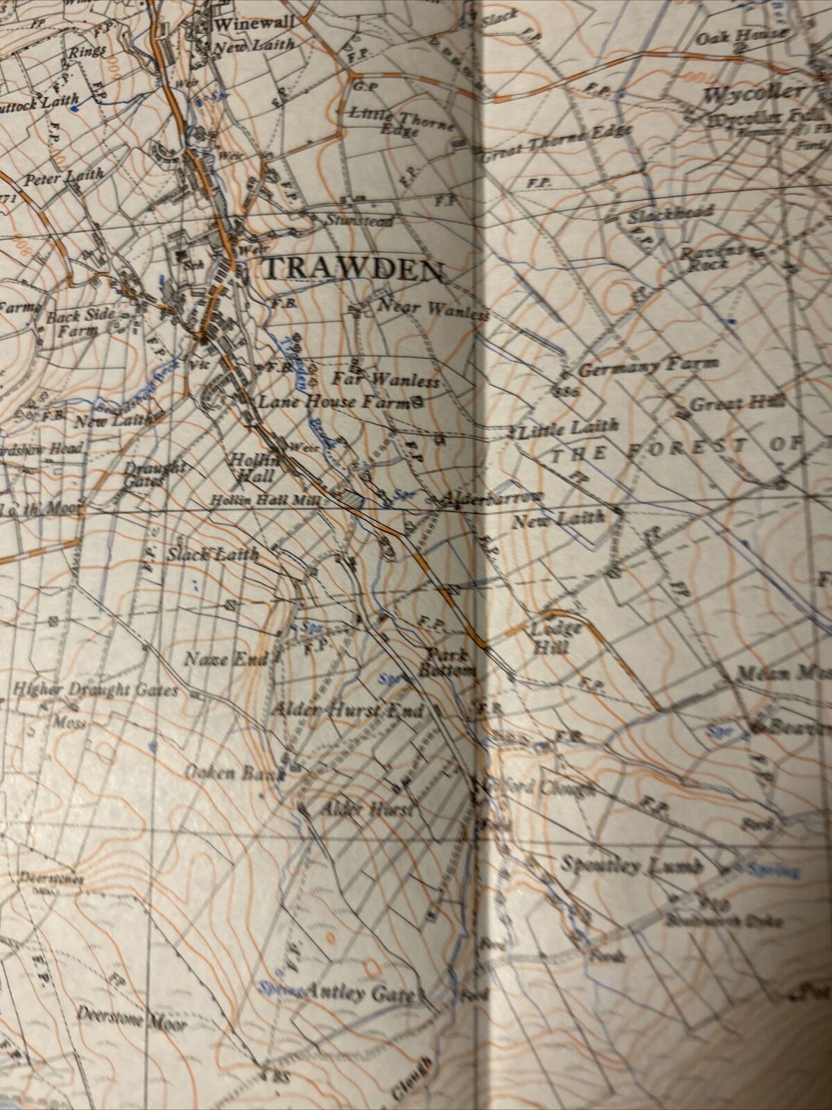 TRAWDEN Ordnance Survey Sheet SD93 1:25,000 First Series 1954 Cockridge