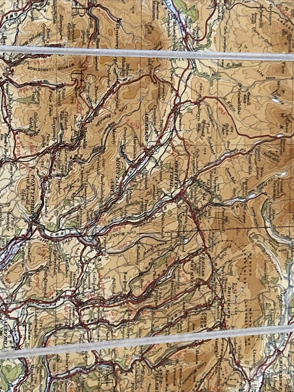 SOUTH WALES 1934 Ordnance Survey CLOTH Sheet 7 Quarter Inch Map Fourth Edition