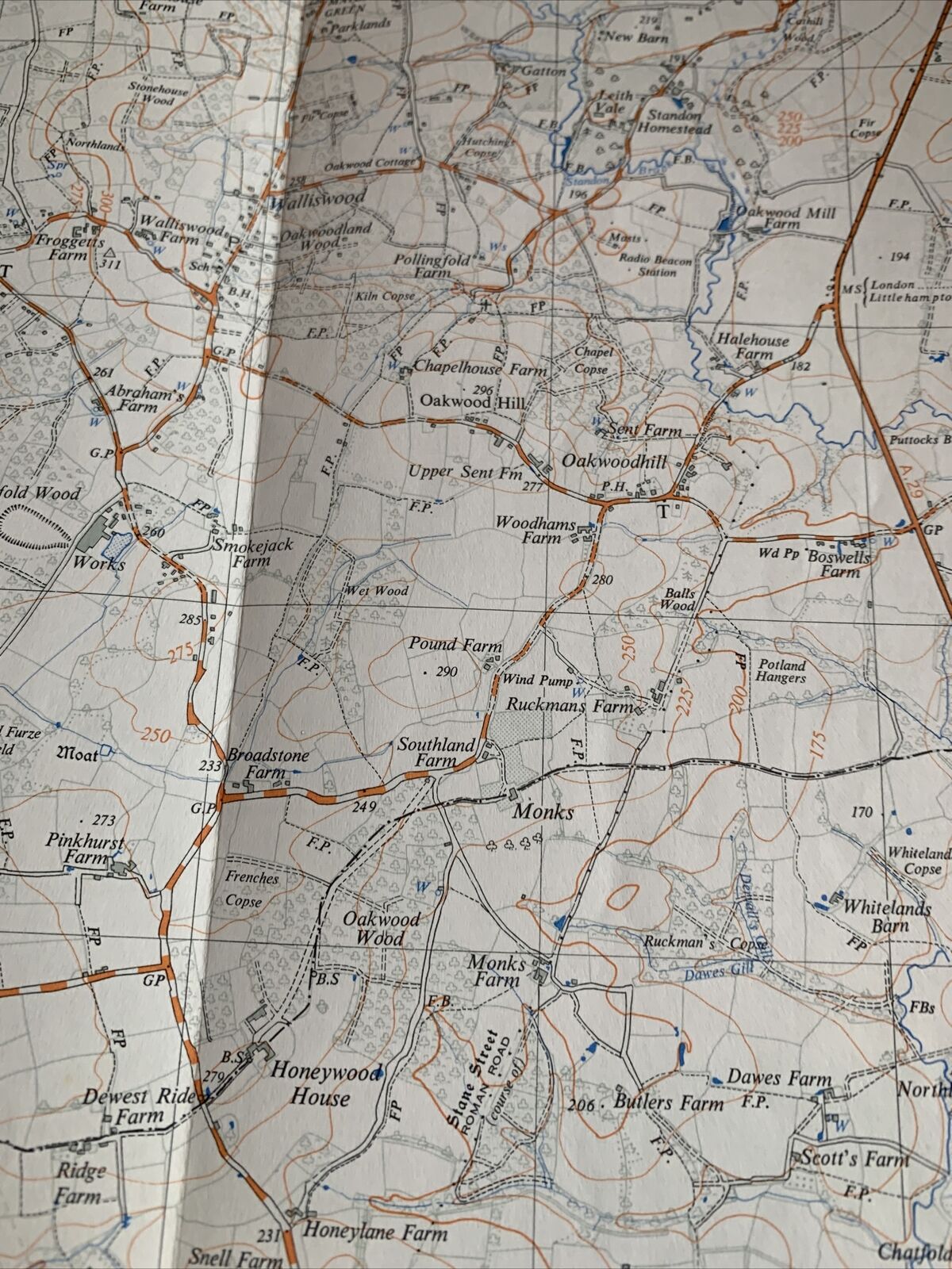 HORSHAM Ordnance Survey 1:25,000 First Series 1965 Sheet TQ13 Sussex Ockley