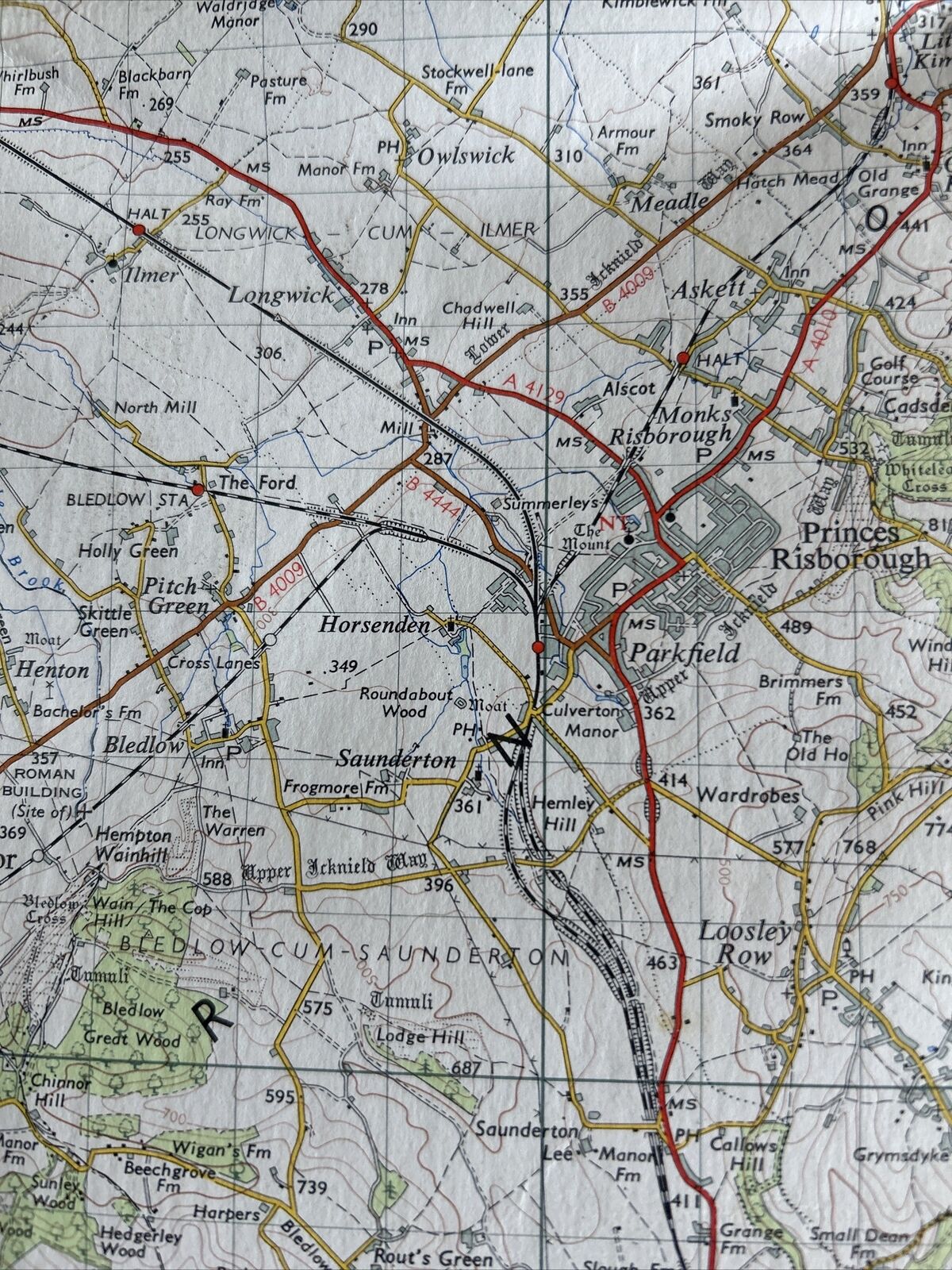 THE CHILTERNS Ordnance Survey Paper Map 1959 CLOTH Seventh Series No 159 Chesham